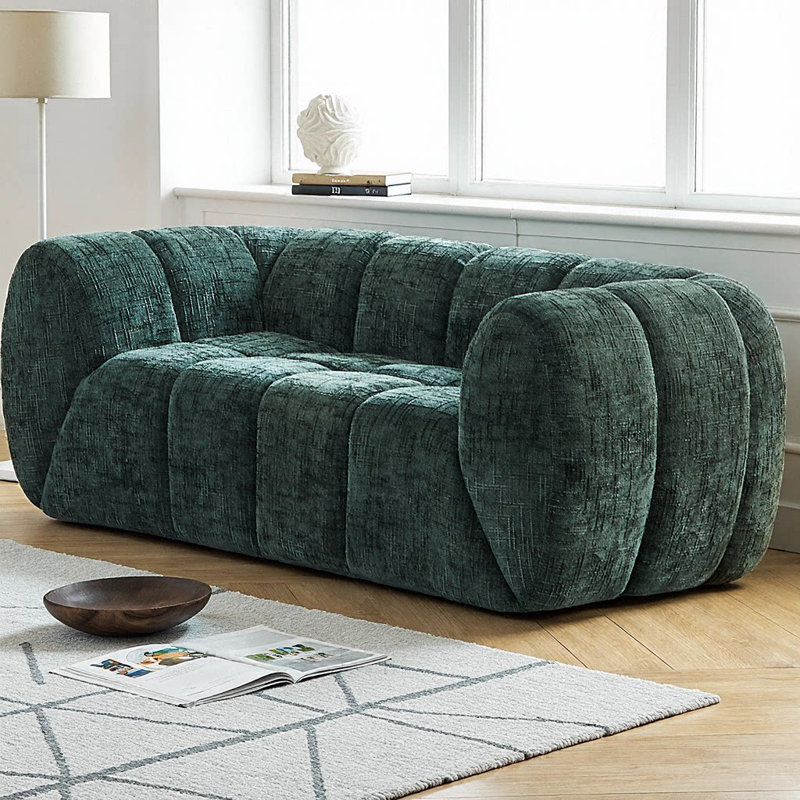 Canapé en nuage matelassé Chenille Pure Foam, Vert