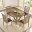 Ensemble de table ronde 5 pièces Table de salle à manger ronde en bois massif de style rustique moderne