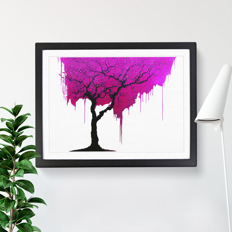 Glamorous Blossom Tree - Framed Print, Black, 46cm H x 64cm W x 2cm D