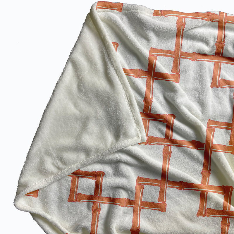 Botanical Blooms Throw Blanket, 50" L x 60" W x 0.5" D, Coral, 1.85