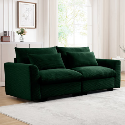 2 Seater With Corduroy Living Room Apartment Fabric & - Comfortable, Stylish, Easy Assembly Included