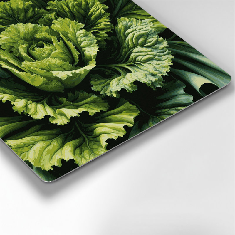 Art mural en métal vert légumes escarole, H 16 po x l 16 po
