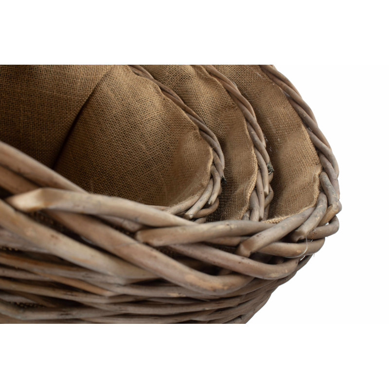 Perla 3 Piece Wicker Log Basket Set