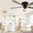 52'' Farmhouse Flush Mount Ceiling Fan With Lights And Remote Control, Vintage Reversible DC Motor Ceiling Fan For Living Room