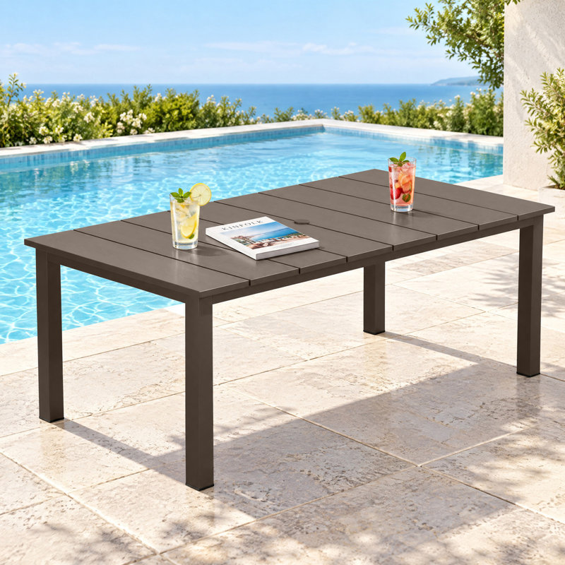 Table de salle à manger de patio, Brun