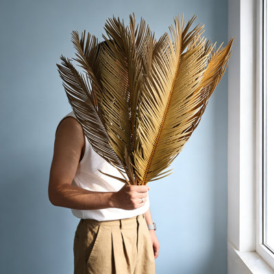 Dried Palm Leaves 10 Pieces Natural Dried Palm Spears Large Dried Palm Fans Dried Flower Bouquet for Boho Wedding Home Party Kitchen Vase Farmhouse Table Arrangements Anniversary Decor
