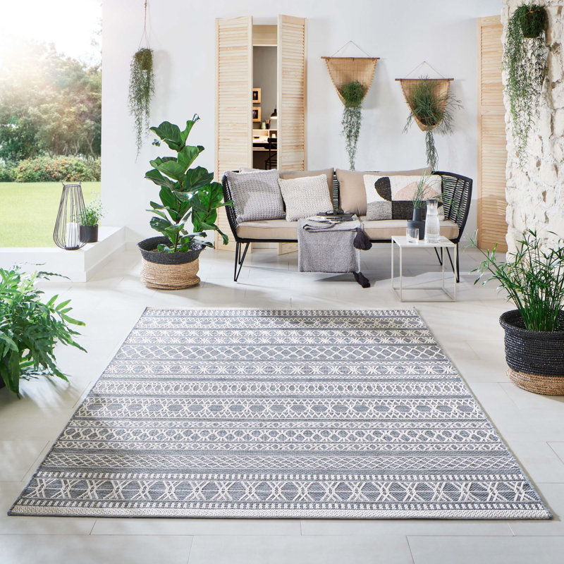 Flachgewebe-Teppich Kocher in Grau, Rectangle 160 x 230cm