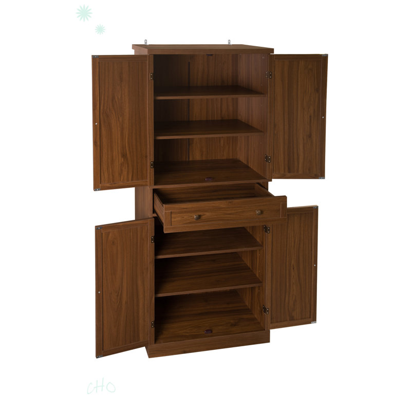 Armoire de rangement 4 tiroirs avec tiroir Cilas, Noyer