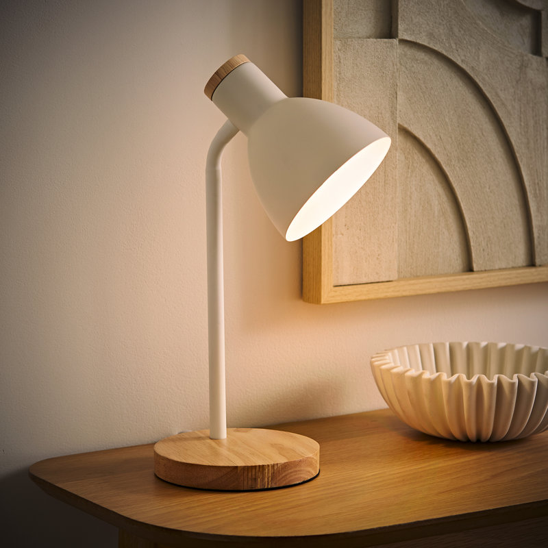 Rokeisha Wood Desk Lamp, White
