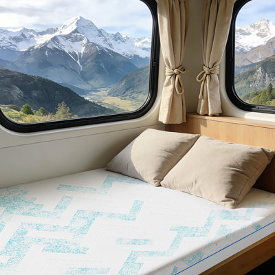 10-inch RV Latex Memory Foam Mattress, free of glass fibers, medium hardness texture, breathable memory foam.