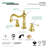 Kingston Brass Bel-Air Two-Handle 3-Hole Deck Mount Widespread Bathroom Faucet with Brass Pop-Up Drain-28237360