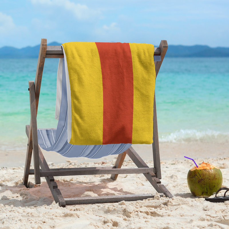 Vancouver Lightweight Beach Towel, Poly/Cotton, Yellow/Red/Yellow