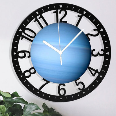 Horloge murale ronde en fer 10 po avec mouvement à quartz silencieux, chiffres arabes, impression UV