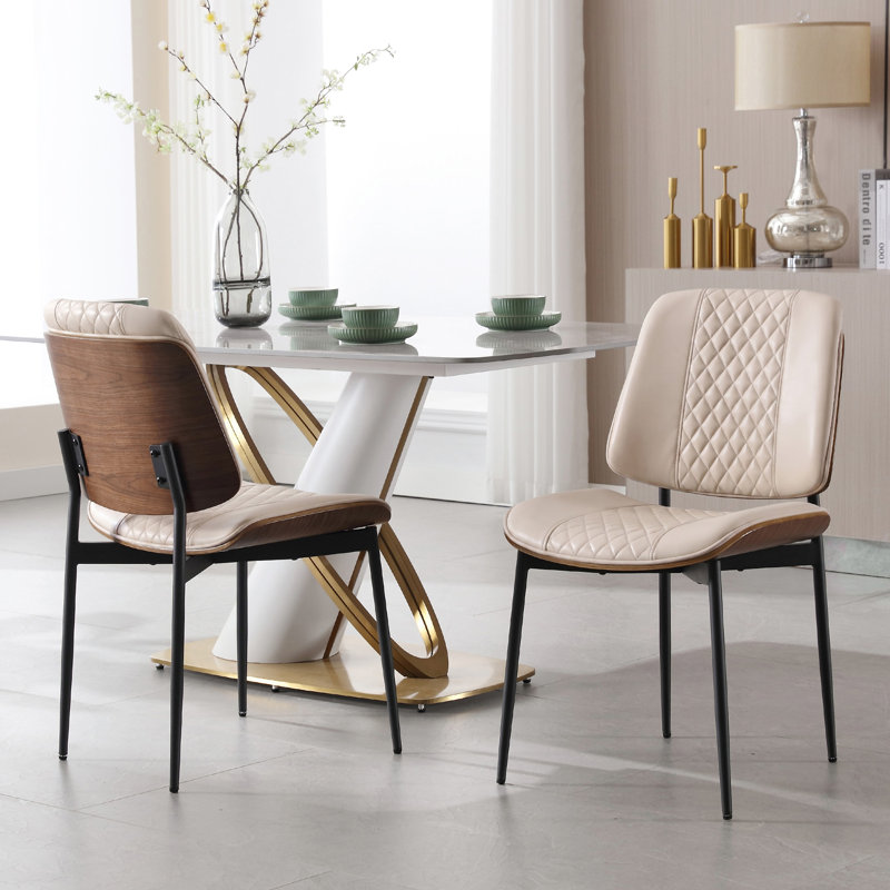 Chaise de salle à manger Jianny, Beige, Métal métal