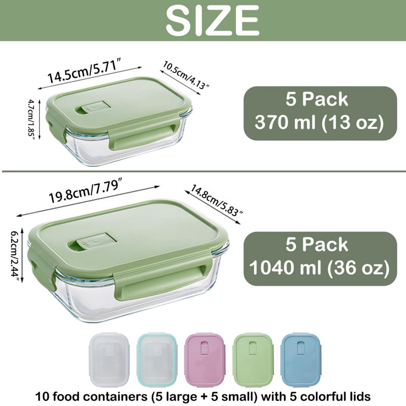 1040ml Glass Food Storage Container