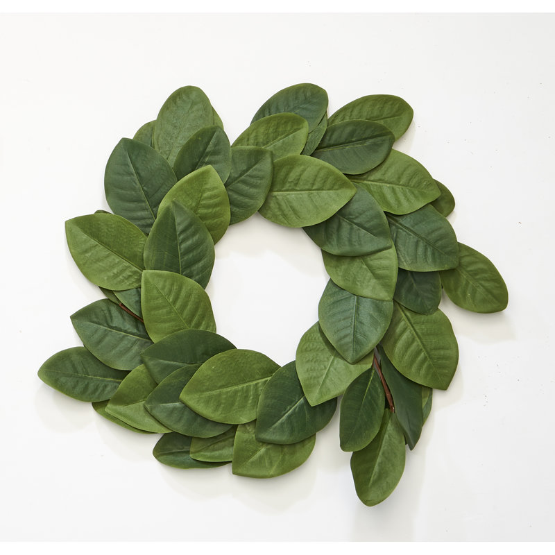 20" Green Artificial Magnolia Leaf Front Door Wreath