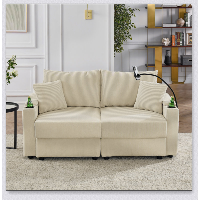 Comfortable Sofa Chair with Spacious Storage and Multiple Convenient Features for Living Room Relaxation, Beige