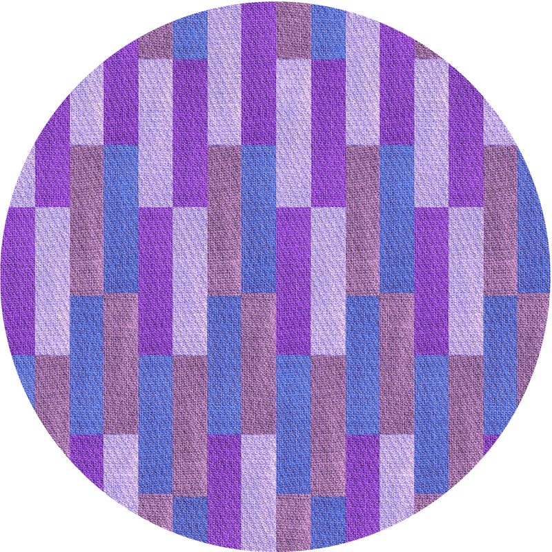 Tapis en laine mauve / rose clair, Rond 3 pi