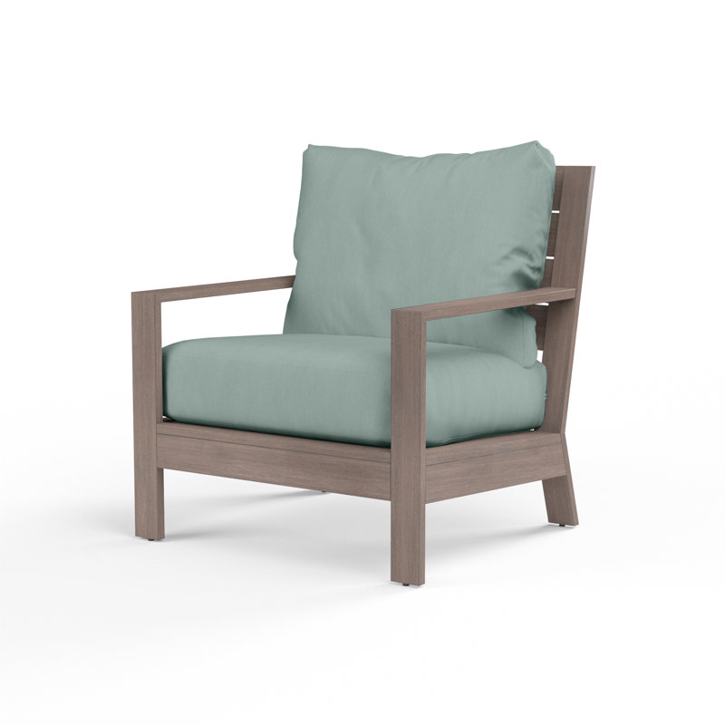 Chaise longue d'extérieur avec coussins Sunbrella Laguna, SunbrellaMD Cast Mist