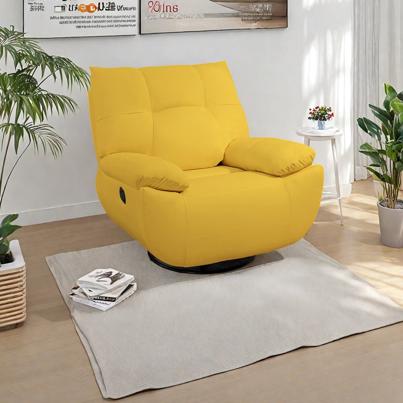 Comfortable faux leather lounge chair, Yellow