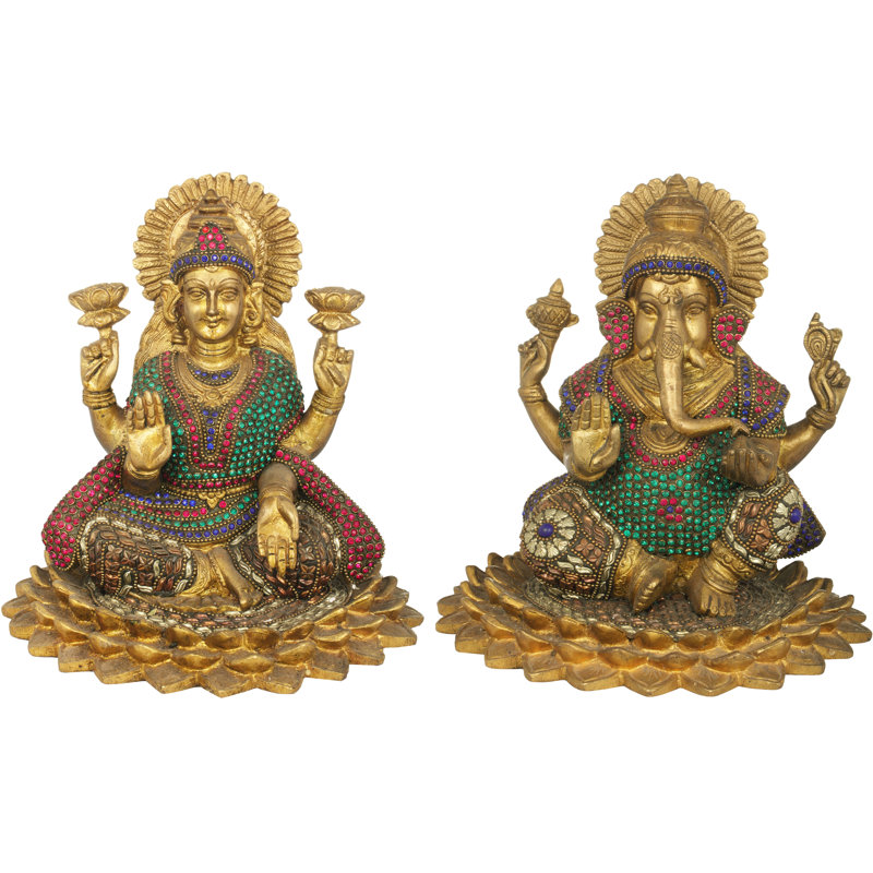 Lakshmi-Ganesha (statues incrustées)
