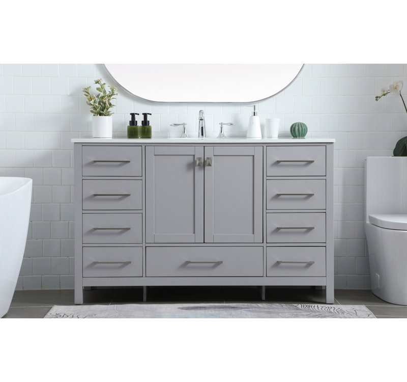 Meuble-lavabo simple 54 po Irene, Gris