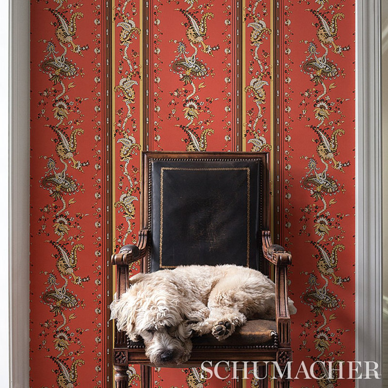 Elena Paisley Stripe Wallpaper, Pompeii