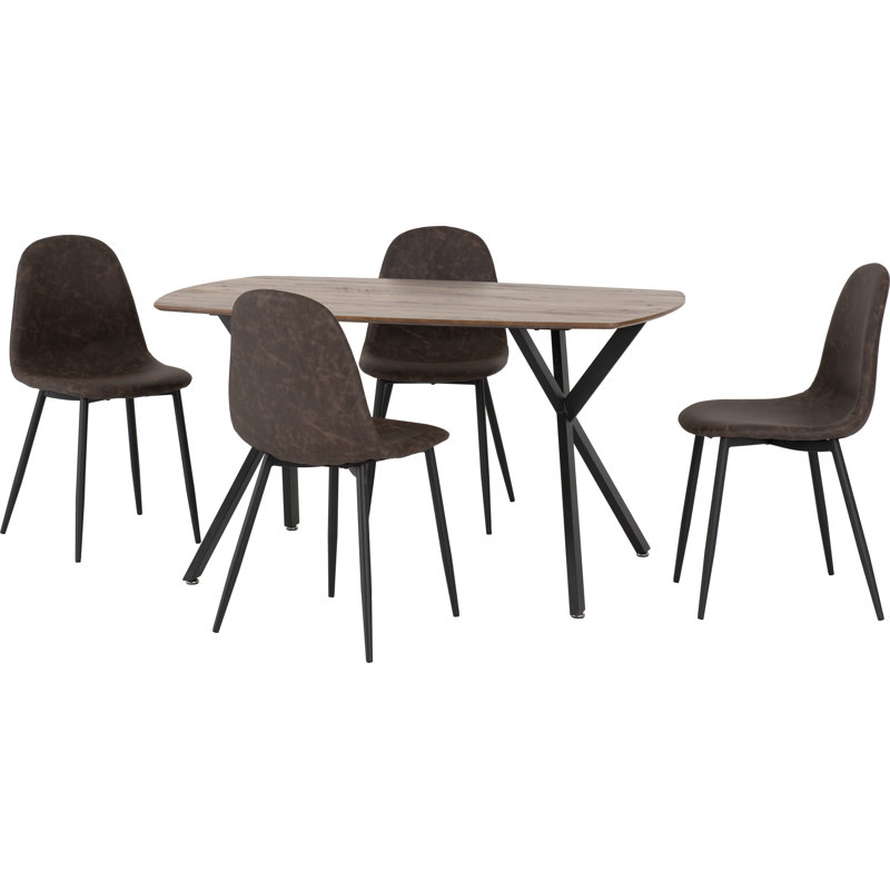 Alayna 4 - Person Dining Set, Medium Oak Effect