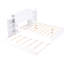 Lit double blanc avec tablettes coulissantes et lit gigogne simple - Bois massif conçu pour un espace de repos harmonieux