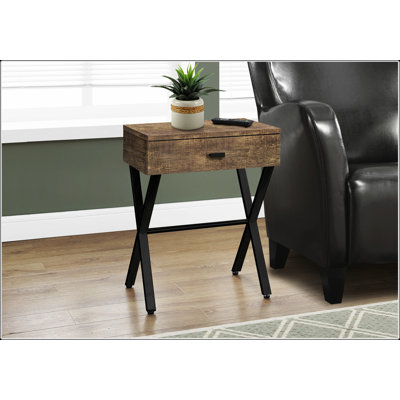 Table d'appoint moderne en bois récupéré avec tiroir de rangement pour le salon et la chambre à coucher, élégante et fonctionnelle