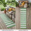 Tapis de couloir intérieur et extérieur rayé vert et blanc 2 pi x 8 pi