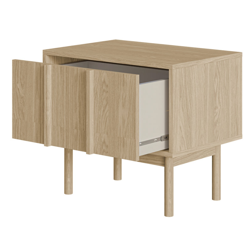 Nightstand with Drawer Oiled Oak
