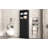 Black Tall Storage Cabinet With 3 Drawers And Adjustable Shelves For Bathroom-188976870