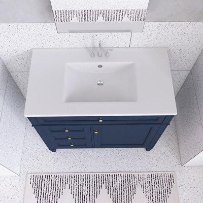 Meuble-lavabo de 36 po avec lavabo supérieur et tiroir basculant