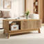 3D Wave Lift-Top Coffee Table with Hidden Storage & Open Shelf, Height Adjustable MDF Centre Table-135865747