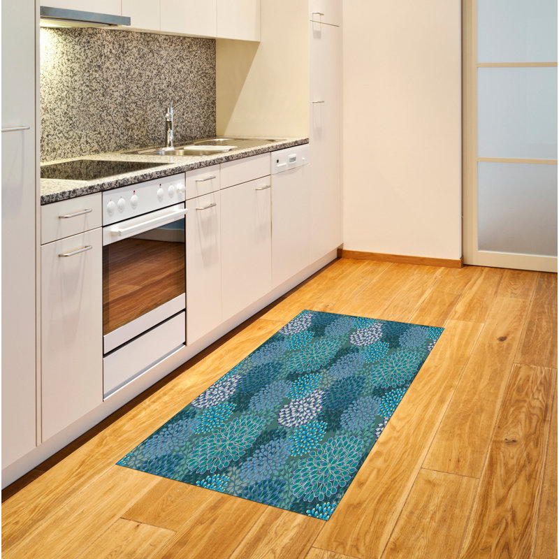Tapis décoratif floral à haute densité en fibres de polyester, Rectangle— 4 pi x 5 pi 8 po
