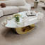 Table basse moderne en faux marbre