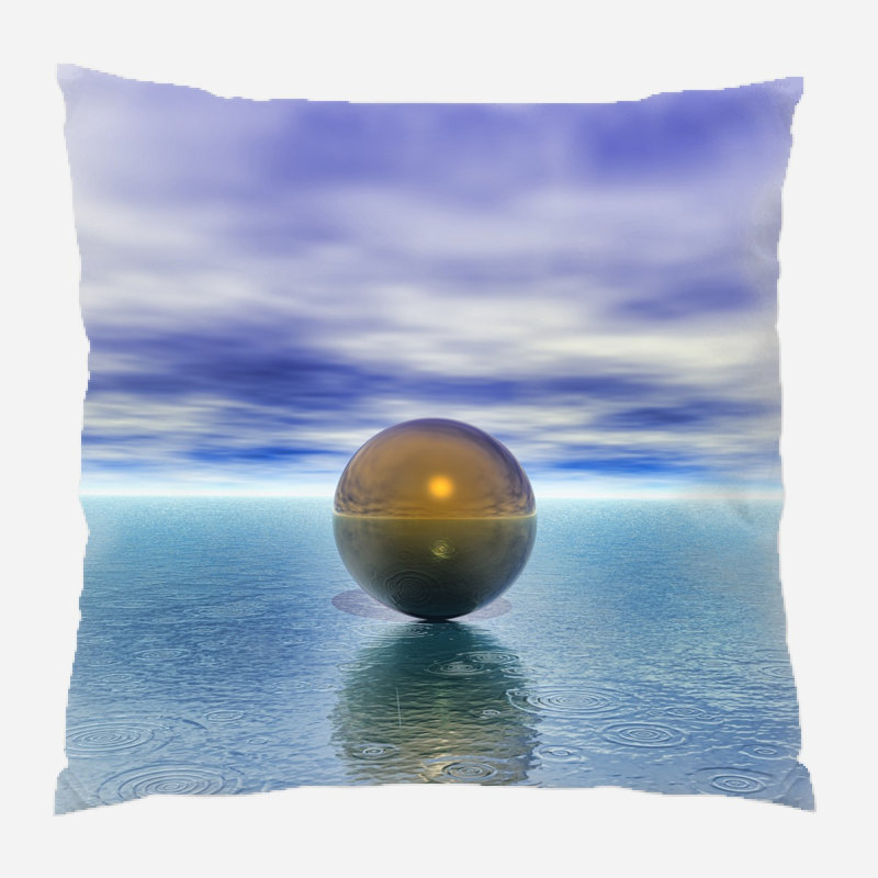 Coussin décoratif à l’eau Domenick, Microsuède, Intérieur