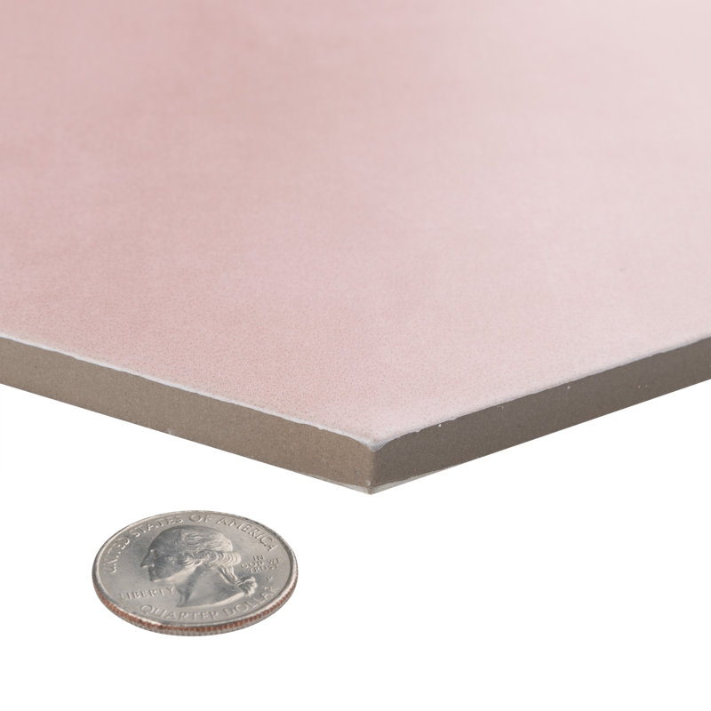 Horizon 7-3/4" x 9" Porcelain Wall & Floor Tile, Rosa
