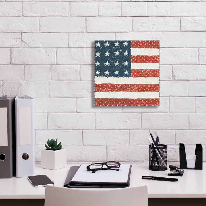 August Grove «Americana Quilt 4» par David Carter, art mural sur toile, 12 po x 12 po, H 12 po x l 12 po x P 0,75 po