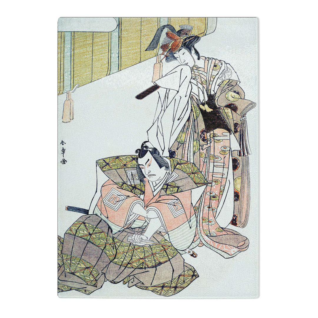 Tempered Glass Ichikawa Yaozo & Mimasu Tokujiro by Katsukawa Shunsho Chopping Board