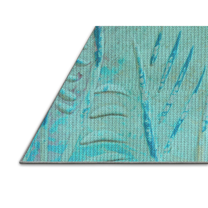 Tapis bleu sarcelle Dingman, Rectangle 8 pi x 10 pi
