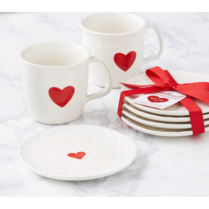  Red Heart Plate Set/4