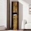 Armoire de rangement de 69 po de hauteur avec 2 portes de grange et 1 tiroir, unité de rangement étroite, tablettes réglables, armoire de plancher pour la salle de bain, le salon, le vestibule, la cuisine (couleur rétro)