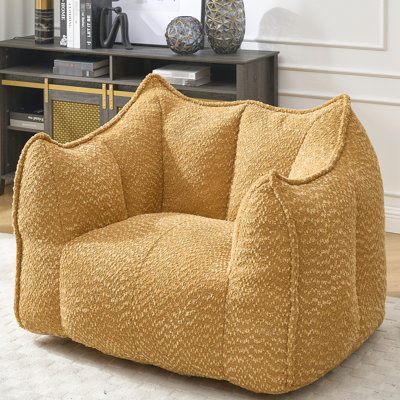 Fauteuil à billes en chenille Comfy pour la détente - rembourrage en mousse résilient, convient à différents espaces Tissu carré confortable, rembourrage relaxant dans les pièces