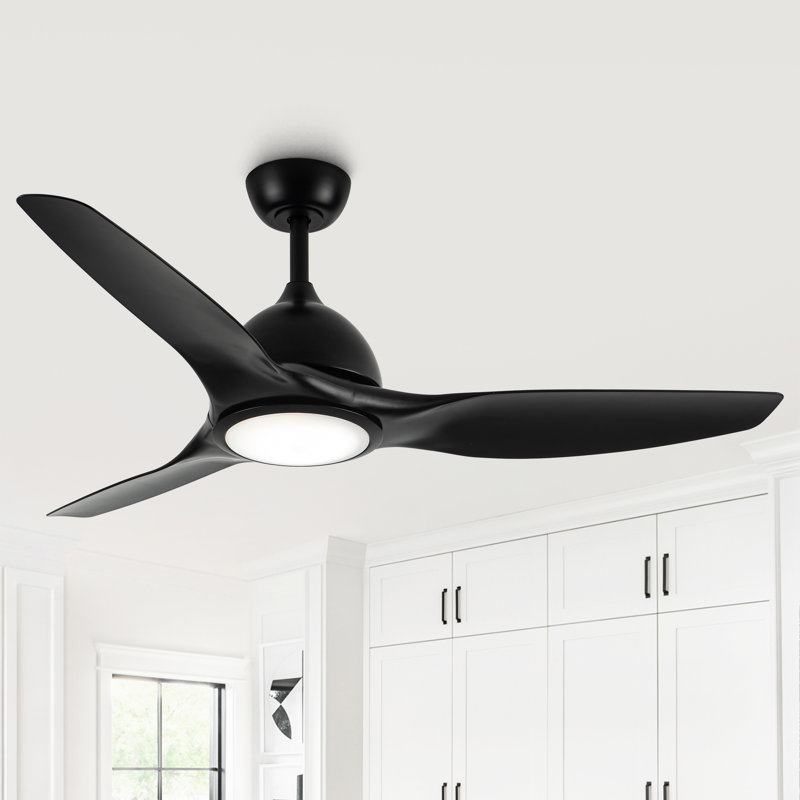 Vaczon 52" Modern Propeller Dimmable Ceiling Fan with LED Lights and Remote Control, 6 Speeds Reversible DC Motor, 3 Color Lights, Timer, 4''/10'' Downrods, for Indoor/Covered Outdoor Use