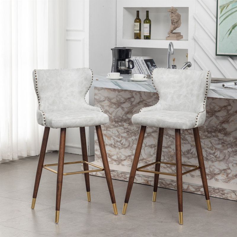 Ensemble de 2 tabourets de bar Mid-Century