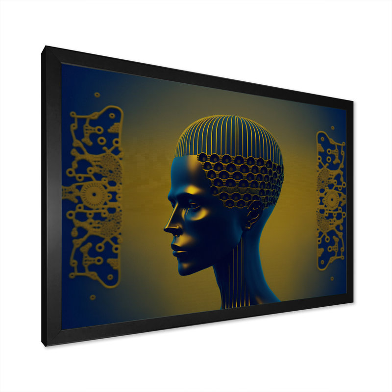 Goddess Geometrics II - reproduction sur toile, Impression noire sur toile encadrée, H 34 po x l 44 po x P 1,5 po