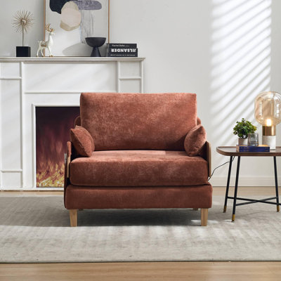 Foldable sofa bed recliner, 3-in-1 convertible sleeper, mid-century modern decor, suitable for small spaces, with three pillows, can be placed in the bedroom study room guest