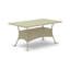 Ensemble de 7 meubles d'extérieur en osier comprenant une table de salle à manger rectangulaire avec plateau en verre et 6 fauteuils de jardin avec coussin, lin naturel-165362602-216518886